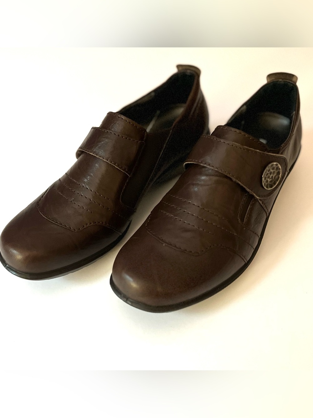 Romika Citylight Brown Leather Mary Jane Wedge Comfort Shoes EUR 37 / US 6.5